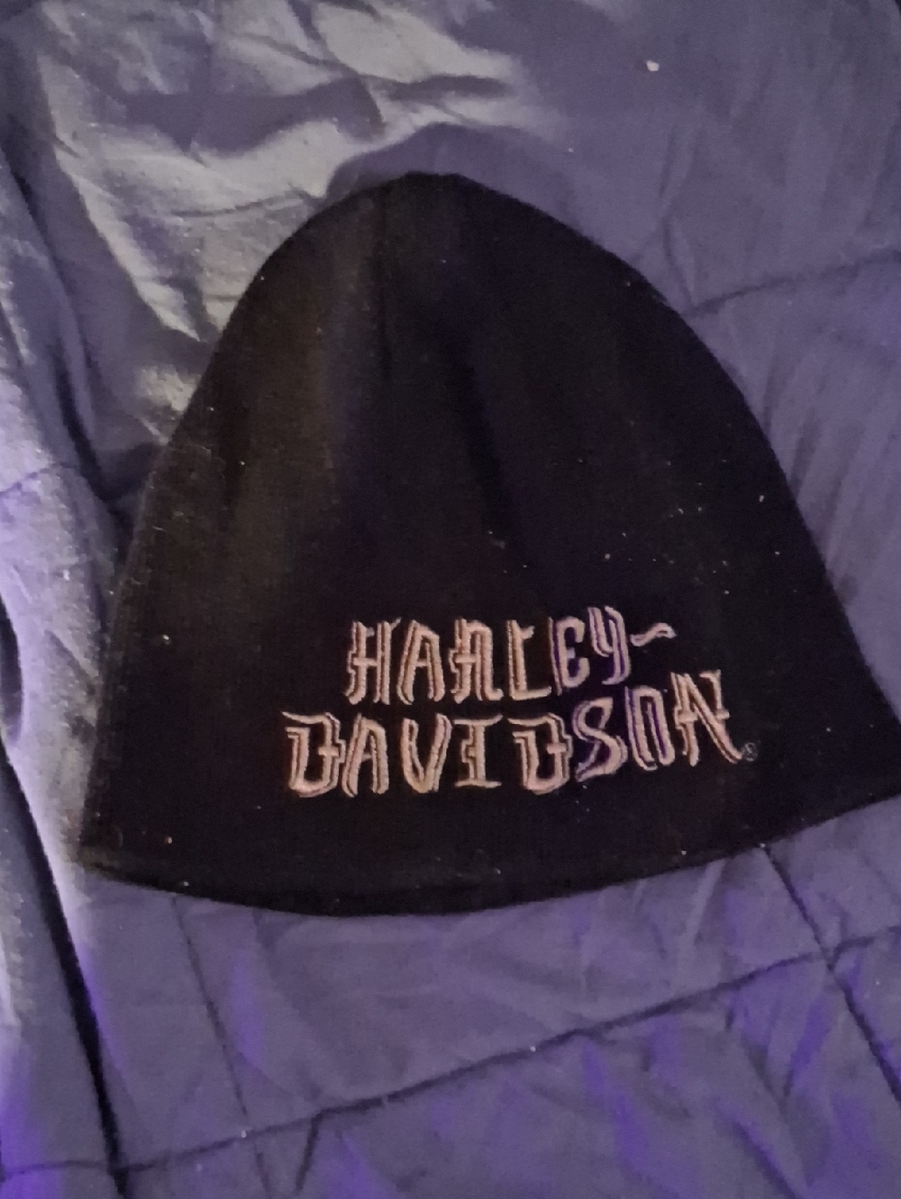 Harley-Davidson Black Beanie with White Embroidered Logo